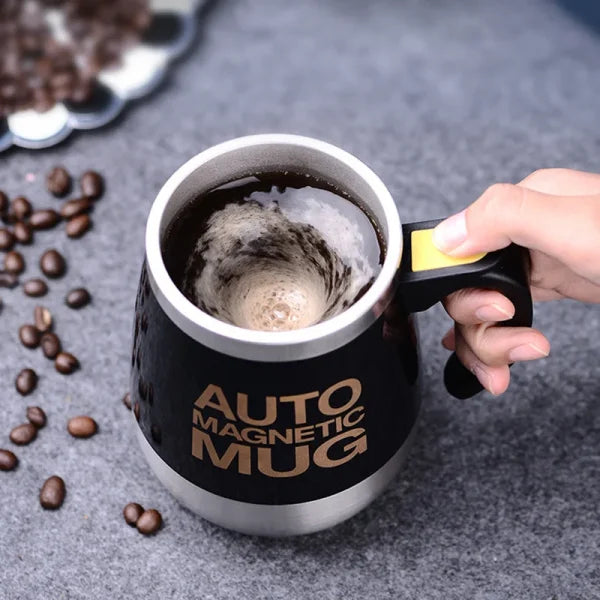 2 in 1 Auto Magnetic Mug 400ml Coffee Milk Mix Cups 304 Stainless Steel ( Battery Operated )