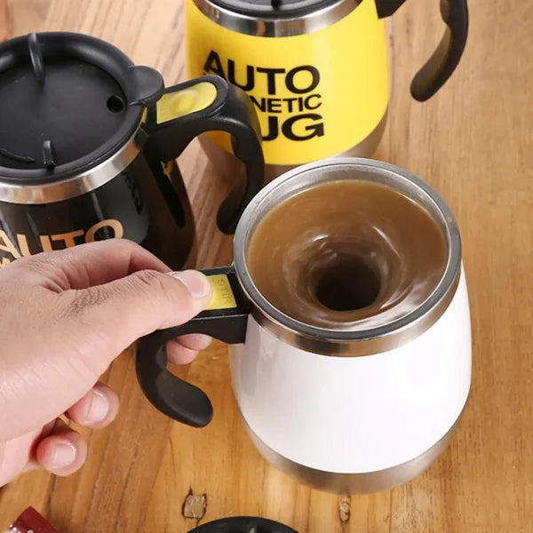 2 in 1 Auto Magnetic Mug 400ml Coffee Milk Mix Cups 304 Stainless Steel ( Battery Operated )