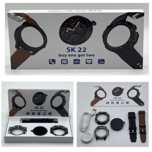 Sk 22 Smartwatch With 2 Watch Body And 2 Stripes Amoled Display Smart Watch